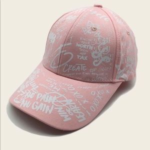 Pink Graphic Baseball Cap